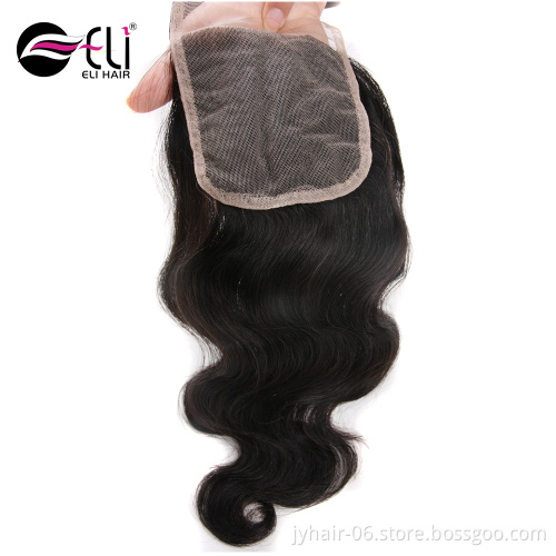 Free Parting 3 Way Part Top Silk Base Wet And Wavy Mink Brazilian Lace Front Human Hair Closure With Baby Hair